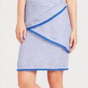 J.MCLAUGHLIN Navy &  White Stripe Mallorca Skirt 6